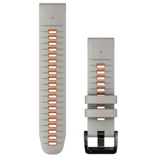 Garmin Austauscharmband, Quickfit 22'', Silicone, Fog Gray/Ember Orange