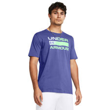 UA Team Issue Wordmark SS Shirt, Starlight/Matrix Green 