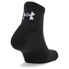 UA Core Quarter Socks, 3 Pack, Black 
