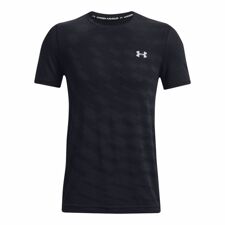 UA Seamless Radial SS Shirt, Black/Mod Grey 