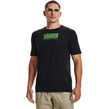 UA Multicolor Box Logo Short Sleeve Shirt, Black/Quirky Lime 