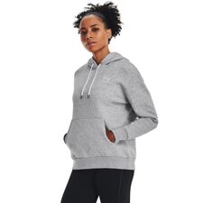 UA Essential Fleece Women's Hoodie, Mod Gray Light Heather/White 