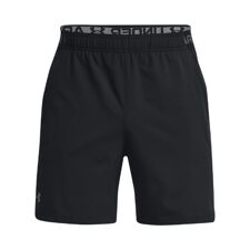 UA Vanish Woven 6in Shorts, Black/Pitch Grey 