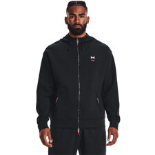 UA Summit Knit Full Zip Hoodie, Black/Radio Red 