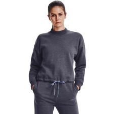 UA Essential Fleece Crew Neck Script Women's LS Shirt, Tempered Steel/Purple 