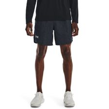 UA Launch Printed 7inch Shorts, Downpour Grey/Black 