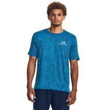 UA Rush Energy Print SS Shirt, Varsity Blue/White 