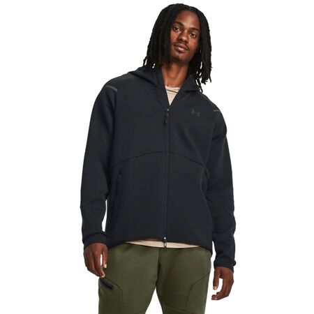 Under Armour Unstoppable fleece full zip hoodie in khaki-Green