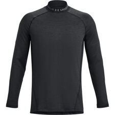 UA ColdGear Twist Mock LS Shirt, Black/Pitch Grey 