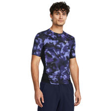 UA HeatGear Printed Compression SS Shirt, Starlight/White 