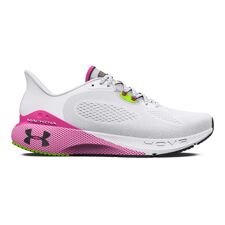 UA HOVR Machina 3 Women's Running Shoes, White/Rebel Pink 