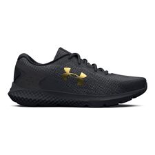 UA Charged Rogue 3 Knit Running Shoes, Black/Metallic Gold 
