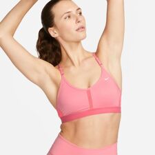 Nike Indy V-Neck Women's Bra, Coral Chalk/Hot Punch/Sea Coral/White 