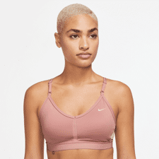 Nike Indy V-Neck Women's Bra, Red Stardust/Guava Ice 