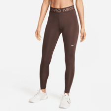 Nike Pro Mid-Rise Women's Leggings, Baroque Brown/White 