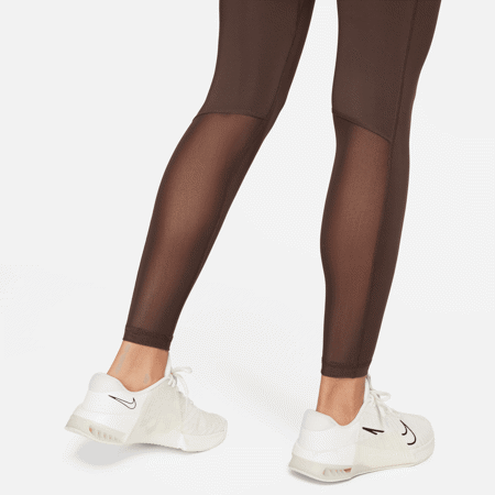Nike Pro Mid-Rise Women's Leggings, Baroque Brown/White, Polleo Sport