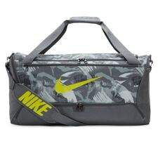 Nike Brasilia Printed Medium Duffel Bag, Iron Grey/Bright Cactus