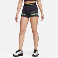 Nike Pro Dri-FIT Graphic Women's Shorts, Gridiron/Black/Green Strike 