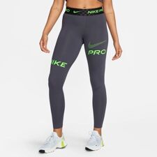 Nike Pro Mid-Rise Full-Lenght Graphic Women's Leggings, Gridiron/Black/Green Strike 