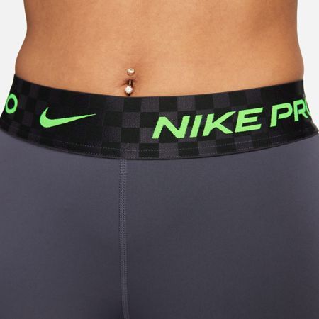 Nike Pro Mid-Rise Full-Lenght Graphic Women's Leggings,  Gridiron/Black/Green Strike, Nike
