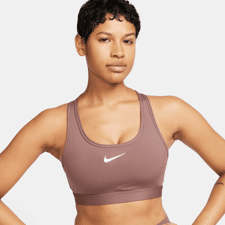 Nike Swoosh Padded Women's Bra, Medium Support, Smokey Mauve/White 