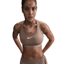 Nike Swoosh Padded Women’s Bra, Mink/Brown/White 