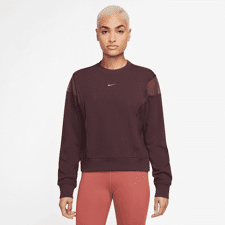 Nike One Dri-FIT Nvlty LS Women's Shirt, Burgundy Crush/Black/Red 