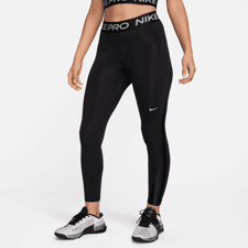 Nike Pro Mid-Rise 7/8 Women's Leggings, Black/Metallic Silver 