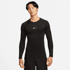 Nike Pro Dri-FIT Tight Fit LS Shirt, Black/White 