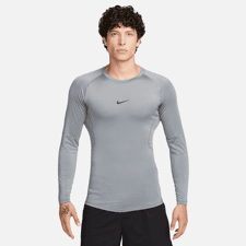 Nike Pro Dri-FIT Tight Fit LS Shirt, Smoke Grey/Black 