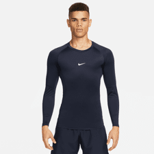 Nike Pro Dri-FIT Tight Fit LS Shirt, Obsidian/White 
