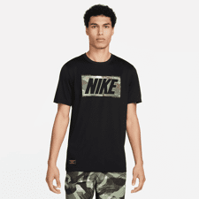 Nike Dri-Fit Fitness Camo SS Shirt, Black 