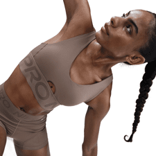 Nike Pro Indy Plunge Women's Medium-Support Sports Bra, Brown/Ironstone/White 