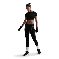 Nike Women's Pro 7/8 Mid-Rise Leggings, Black/Cool Grey/White 