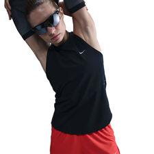 Nike Women's Swift Dri-FIT Running Tank, Black/Reflective Silver 