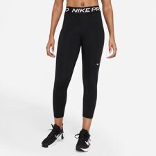 Nike Pro 365 Mid-Rise Cropped Mesh Women's Leggings, Black/White 