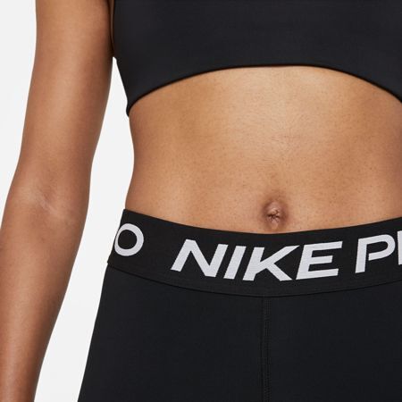 Nike Pro 365 Mid-Rise Cropped Mesh Women's Leggings, Black/White, Nike