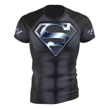 Hero Core Compression T-Shirt, Superman Logo Platinum 