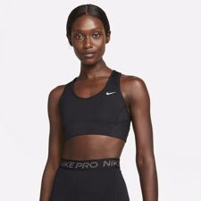 Nike Pro Dri-FIT Swoosh Women's Sports Bra, Sparkle Black/White 