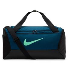 Nike Brasilia 9.5 Small Training Duffle Bag, Valerian Blue/Black/Green