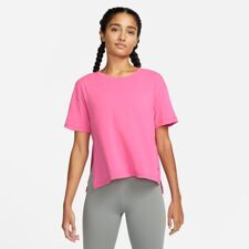 Nike Yoga Dri-Fit Top Women's SS Shirt, Pinksicle/Participle Grey 