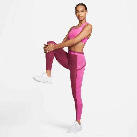 Nike Pro High-Waisted 7/8 Women's Leggings, Rosewood/Fuchsia/Pinksicle, Nike