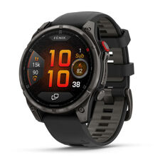 Fenix 8 Pro, 47 mm, AMOLED Sapphire, Carbon Gray DLC Titanium, Black/Pebble Gray