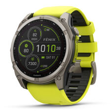 Fenix 8, 51 mm, Solar Sapphire Titanium, Amp Yellow/Graphite