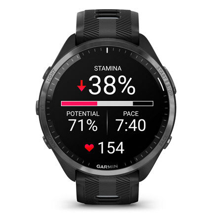 Garmin Forerunner 965 GPS Running Smartwatch (Black) with Charger Stand  Bundle 
