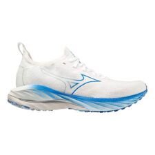 Mizuno Wave Neo Wind Women's Running Shoes, White/Silver/Peace Blue 