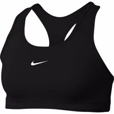 Nike Swoosh Women's Medium-Support Sports Bra, Black/White 