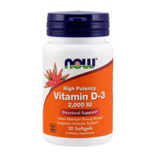 Vitamin D-3, 2000 IU, 30 softgelkapsel