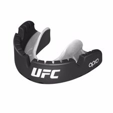 Opro Self-Fit UFC Gold for Braces Mouthguard, Black Metal/Silver