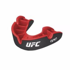 Opro Self-Fit UFC Silver Mouthguard, Black/Red